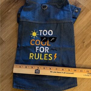 Denim Dog Jacket with Fun Embroidery